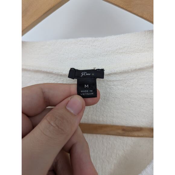 J CREW Womens Faux-Wrap Top In Textured Crepe 100% Cotton Great Condition Med - Picture 3 of 4